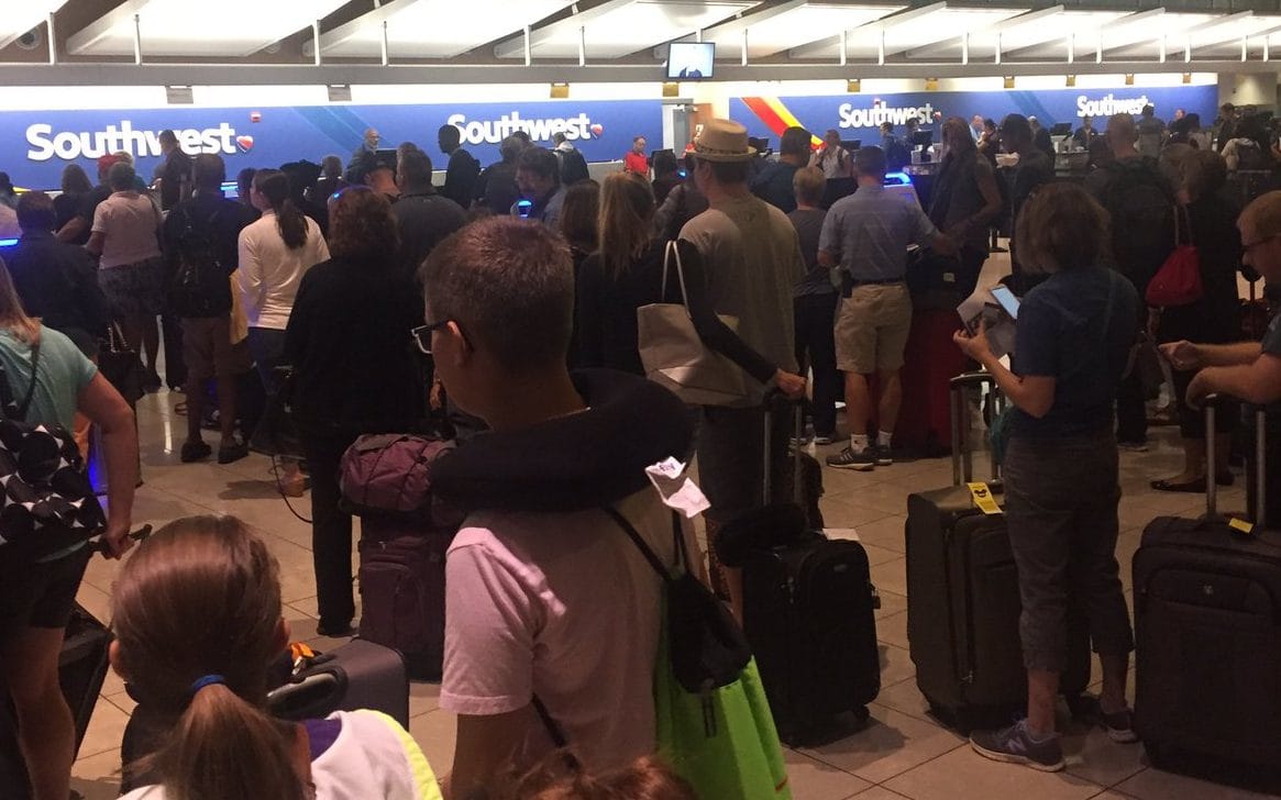 vluchten vertraagd computerstoring/